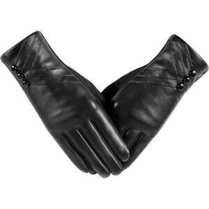 Women Touchscreen Texting Warm Cashmere Lining Windproof Suede Driving Gloves